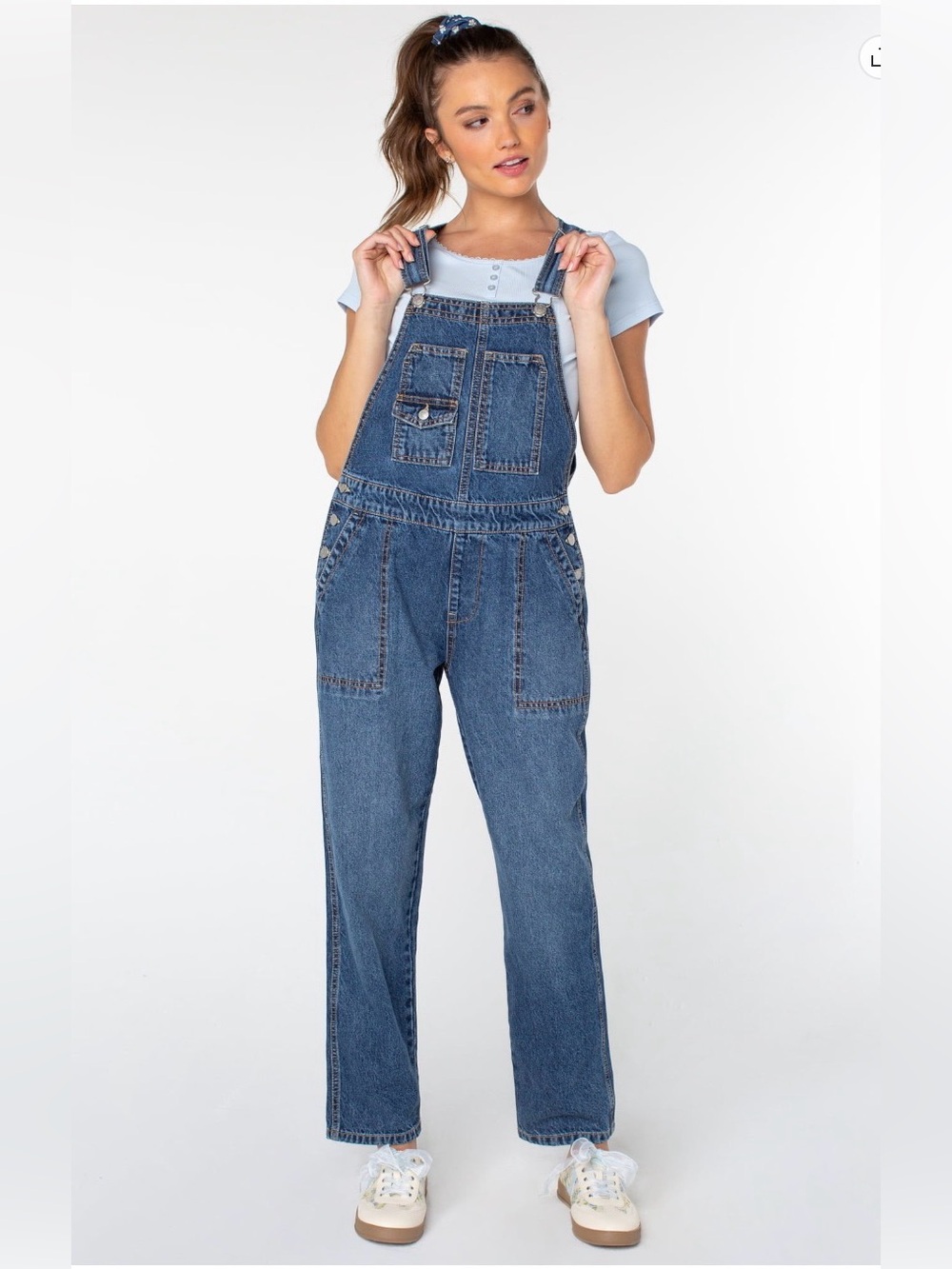 Celebrity Pink Women’s Relaxed Boyfriend Overalls
